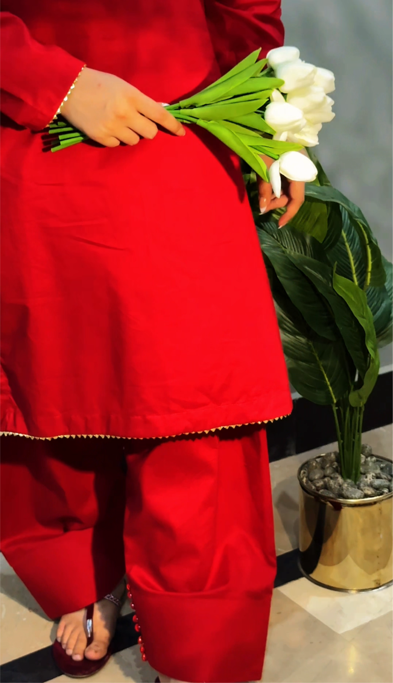 Farshi Shalwar - Maroon Edition