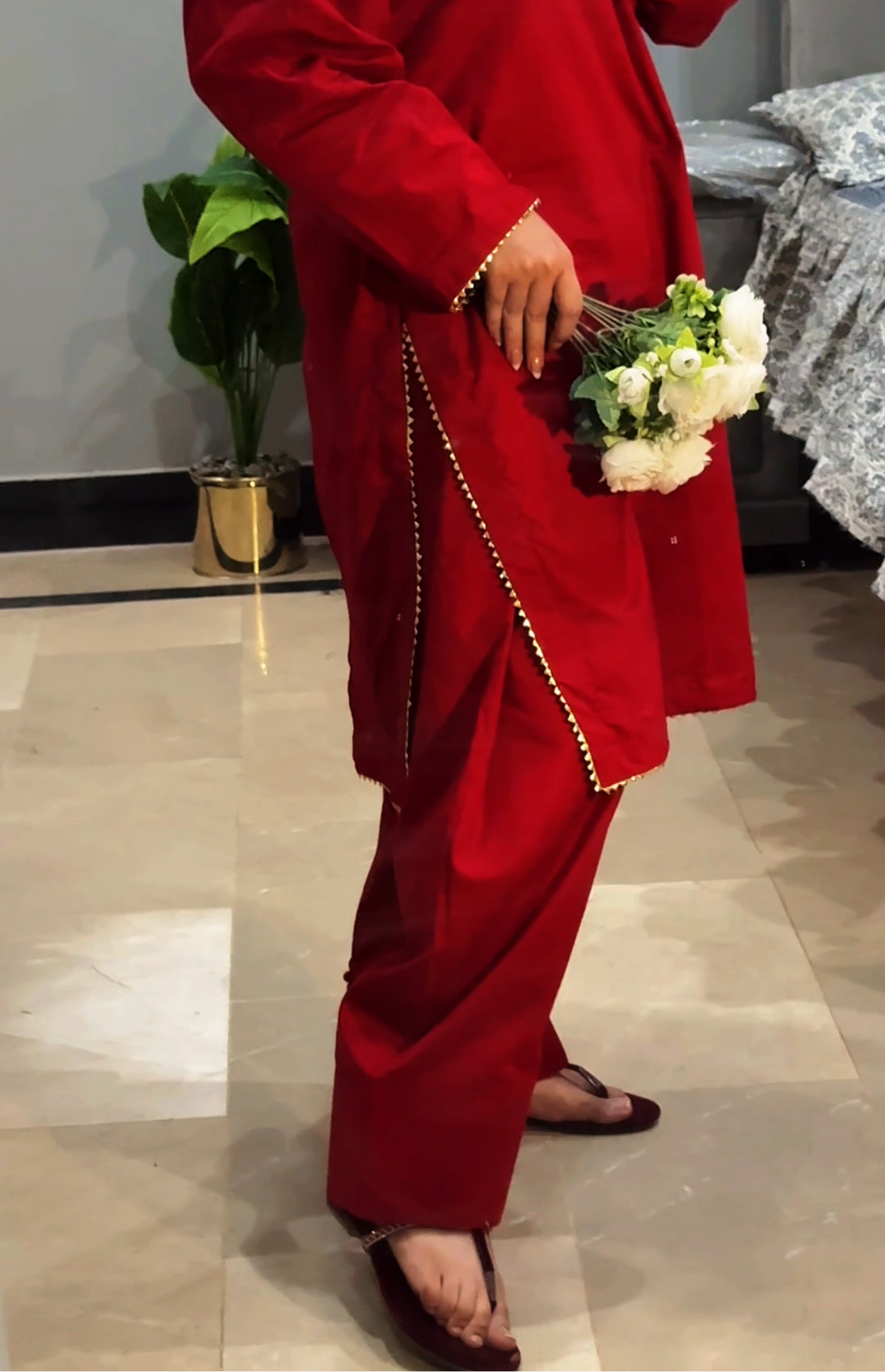 Farshi Shalwar - Maroon Edition