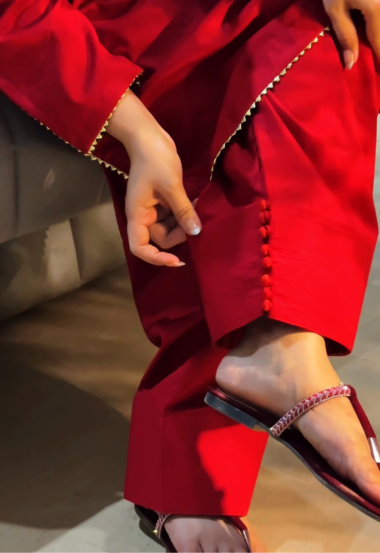 Farshi Shalwar - Maroon Edition